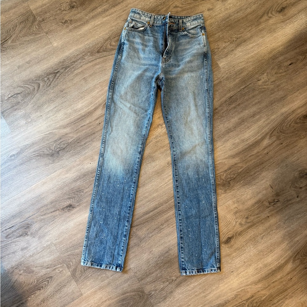 KHAITE Light Blue Straight Jeans